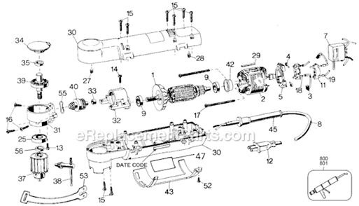Page A Diagram and Parts List for 6016 Type 100 Black and Decker Electric Drill